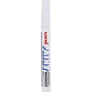 Uni Paint Marker PX-20 Wit - Olie gebaseerd - Verfstift - Marker Op Olie Basis - Markeerstift Wit - Markeerstift Voor Metaal Kunststof Hout Etc - Permanent Marker
