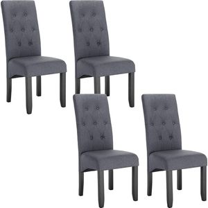 Rootz gestoffeerde eetkamerstoel - elegante stoel - stijlvolle zitting - duurzaam massief hout - ultiem comfort - veelzijdig ontwerp - 47 cm x 42 cm x 107 cm