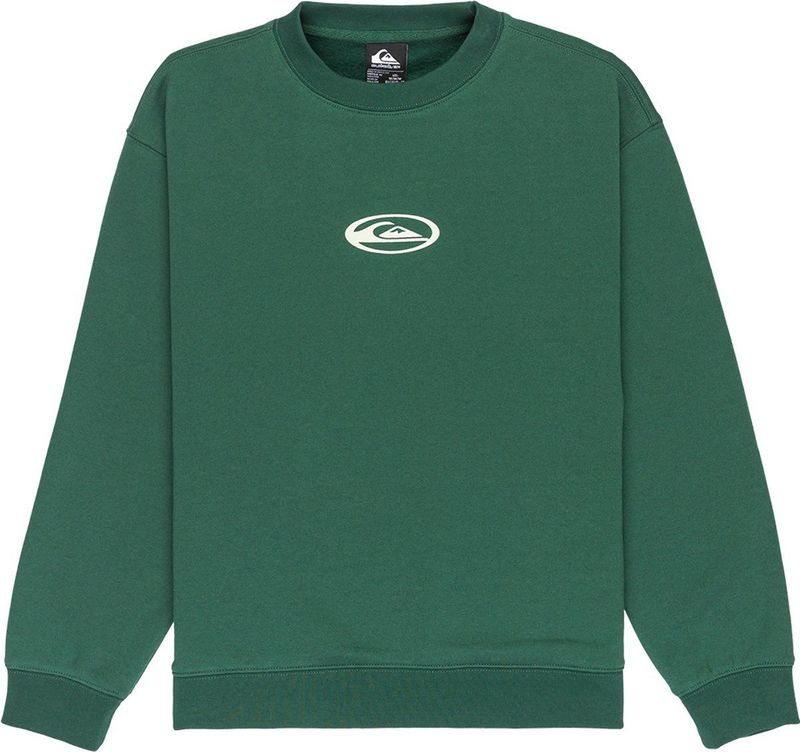 QUIKSILVER - Hoodie - Groen - Geruwd Molton - Ronde Hals - Lange Mouwen