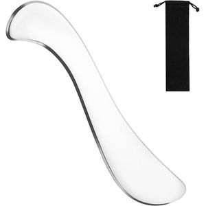 Allecto Plus - Roestvrij stalen Gua Sha Guasha-schraper met opbergtas - Volledig lichaamsmassage tool voor cellulitis - Gezicht, nek en benen massage fascia-schraper
