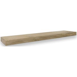 Zwevende wandplank 100 x 20 cm oud eiken recht - Wandplank - Wandplank hout - Fotoplank - Boomstam plank - Muurplank - Muurplank zwevend