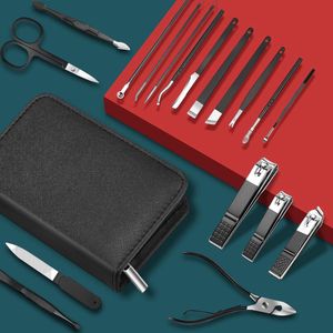 Manicure Set 18 stuks, Manicure Pedicure Tools Kit, Nagelknipper Set Geschenken voor Vrouwen/Mannen, Roestvrij Stalen Nail Set Manicure Voor Teen en Vinger Nagels Verzorging Met Rits Tas