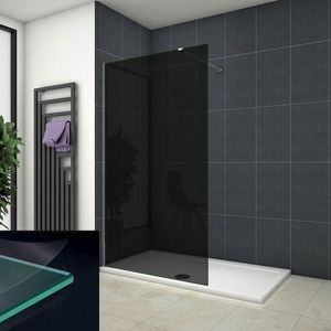 vrijstaande inloopdouche 110x200cm,douchescherm,10mm rookglas,veiligdheidsglas met explosie bestendige folie,nano easyclean antikalk