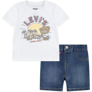 Levi's - Levi And Friends - Denim Set - Wit Blauw - 6 Maanden - Jongens Meisjes
