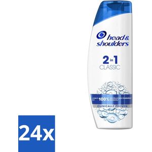 24 x Head & Shoulders - 2in1 Anti-Roos Shampoo & Conditioner - Classic - 270 ml - Roos Shampoo - Anti Roos Shampoo - Shampoo Conditioner - 2 In 1 Shampoo - Hoofdhuidverzorging