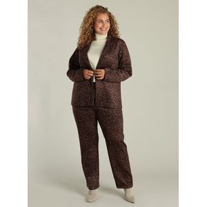 Yest Curve regular blazer met panterprint bruin