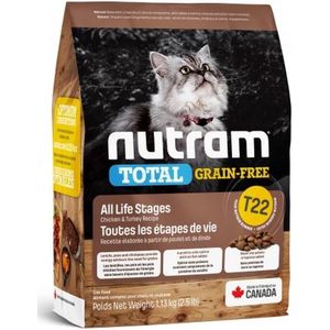 Nutram kattenvoer graanvrij Kalkoen en Kip T22 1,13 kg -  - Katten droogvoer