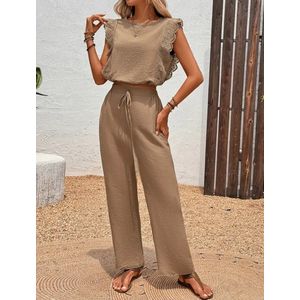 2 delige set dames shirt en broek. Corrigerend en luchtig zomer set maat L