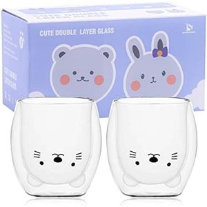 Schattige Kat Mokken Set van 2 Leuke Koffiekopjes - Valentijn - cadeau