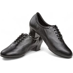 Diamant heren dansschoen 163 - 224 - 592 - Latin/Ballroom - Soepel zwart leer - Ademend mesh - Cubaanse hak - Ultrazacht antibacterieel microfiber - Suede zool - Schokdempende hielkussen - Multiflex Splitzool - Diamant - Zwart - 44.5