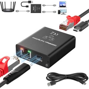 Equivera Ethernet RJ45 Splitter - 1 naar 2 Poorten