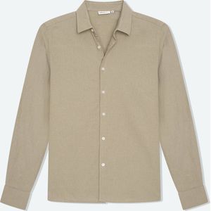 Solution Clothing Lean - Casual Overhemd - Shirt - Lange Mouwen - Regular Fit - Volwassenen - Heren - Mannen - Taupe - Beige - M - M - Solution Clothing