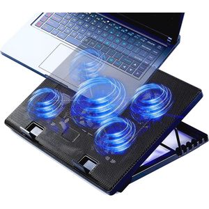 Laptopkoelpad voor zware notebooks tot 17,3 inch met LED-verlichting en USB-poorten