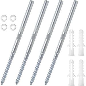 Set van 4 Onzichtbare Wandplankhouders - Zwevende Plankdragers voor Houten en Metalen Planken - Draagvermogen 18 kg