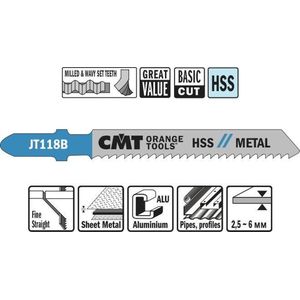 CMT JT118B-5 decoupeerzaag HSS 50 x 76 mm. 12tpi (plaatstaal, aluminium, buizen/profielen)