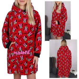 DISNEY Minnie Mouse Rood meisjes sweatshirt, kamerjas, capuchondeken, snuddie, warm, zacht, cadeau