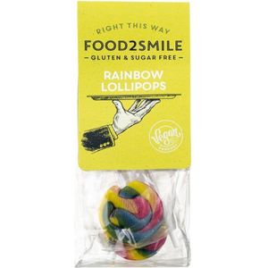 Food2Smile Rainbow lollipops suiker- lactose- glutenvrij 5 stuks