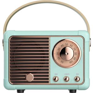 Retro bluetooth speaker - vintage decor - draagbare draadloze bluetooth speaker - lichtblauw