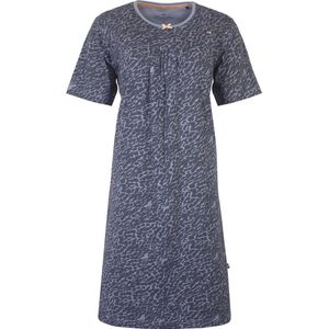 Medaillon Dames Nachthemd - Ronde Hals - Katoen - Grijs - Maat S