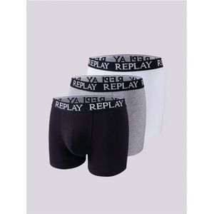 Replay Men´s Boxer Short (3 Pair Box) RP101102 - Black/Grey Melange/White - M