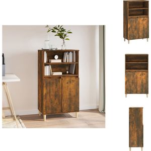 vidaXL Bijzetkast - Gerookt eiken - 60 x 36 x 110 cm - Bewerkt hout - Keukenkast