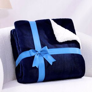 Dubbelzijdig Sherpa Plaid 130x160cm - Zacht & Warm - Marineblauw