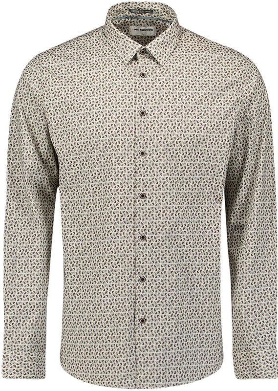 No Excess - Overhemd - Taupe - Regular Fit - Lange Mouwen