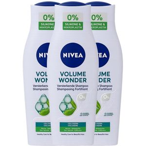 NIVEA Volume Wonder Shampoo – Met Bamboe-Extract & Collageen – 3 x 400 ml