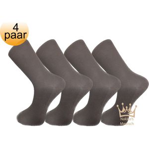 Nakkie’s medische sokken - 100% katoen - 4 paar - Maat 36/38 - Bruin - Neuropathie - Reuma - Diabetes