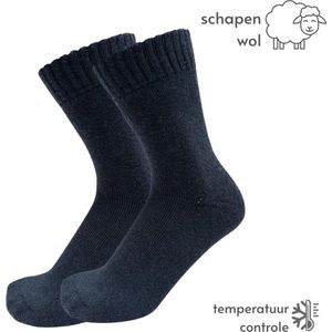 Thermosokken - Donkerblauw - Thermo Sokken met Wol - Maat 36-41