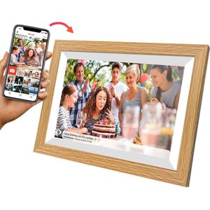 Solacis Digitale Fotolijst 10,1-inch - WiFi - Houten Frame