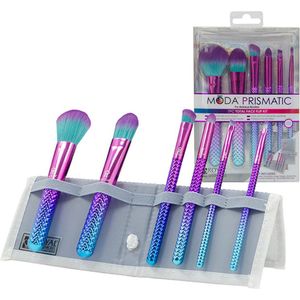 MODA - Royal & Langnickel - 7-delige Make-upkwastenset - Prismatic Total Face - Inclusief Poeder, Foundation, Hoekschaduw, Smoky Eye, Wenkbrauwstift en Lippenborstels
