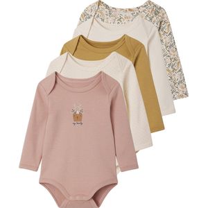 Vertbaudet - Set van 5 - Babyrompertjes - Rendier - Lange Mouwen