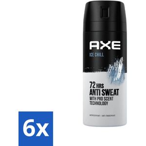Axe - Deodorant Spray - 72hrs Anti Sweat - Ice Chill - 150 ml - Voordeelverpakking - 6 stuks