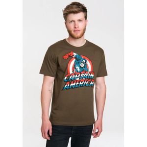 Logoshirt - T-Shirt - Olijf - Captain America Logo