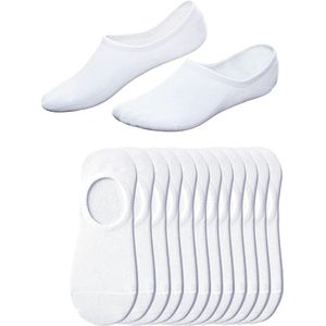12 paar - sok - sokken - Onzichtbare sokken - Lage sokken - voor dames en heren - Onzichtbare antislip sokken - laag uitgesneden - ademend - casual - dun - antislip - wit