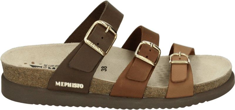 Mephisto - HYACINTA SCRATCH - Dames Slippers - Bruin - Voetbedslipper 3 Banden