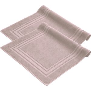 Komfortec Badmat Set - 2 stuks - 50x70 cm - 100% Katoen - Zachte en Absorberende Douchemat/Handdoek - Roze