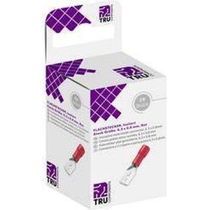 TRU COMPONENTS T1904C042 Assortiment platte stekkers Insteekbreedte: 6.30 mm Insteekdikte: 0.80 mm 180 ° Deels geïsolee