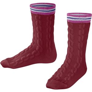 FALKE Preppy Cable gedessineerd wol sokken kinderen rood - maat 39-42
