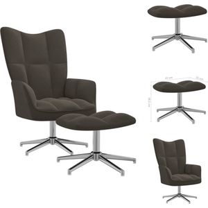 vidaXL Relaxstoel - 62x68x98 cm - Donkergrijs - Fauteuil