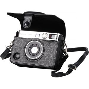 YONO Case geschikt voor Fujifilm Instax Mini EVO - PU Leer Hoesje - Zwart