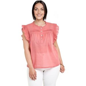 Mouwloze blouse van katoenvoile