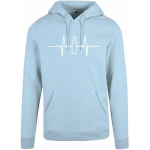 7311 - Hoodie - Heartbeat-Ocean Blue-M