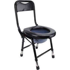 Verstelbare Bedside Tafel - Vouwbare Toiletstoel met Kussen en Emmer - Antislip Opsteektoilet voor Senioren