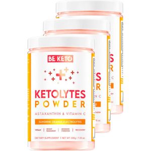 Be Keto | Keto Electrolytes Powder | Sunshine Orange 200g | 3 stuks | 3 x 200 gram