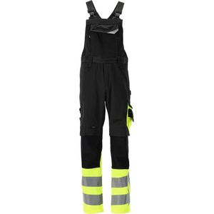 Mascot Safe Supreme Amerikaanse overall met kniezakken 15669-860 - Zwart/hi-vis geel - C50 - 90