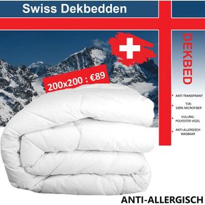 Swiss Dekbed - Tweepersoons Enkel Dekbed - 200x200cm - Hotel kwaliteit