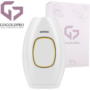GoGoldPro IPL - Laser Ontharingsapparaat – IPL Lichtontharing – 999.999 Flitsen – Voor Lichaam & Gezicht – Gratis Zonnebril + Scheermes – Wit