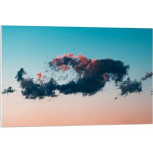 Forex - Wolken bij Roze/Blauwe Lucht - 90x60cm Foto op Forex